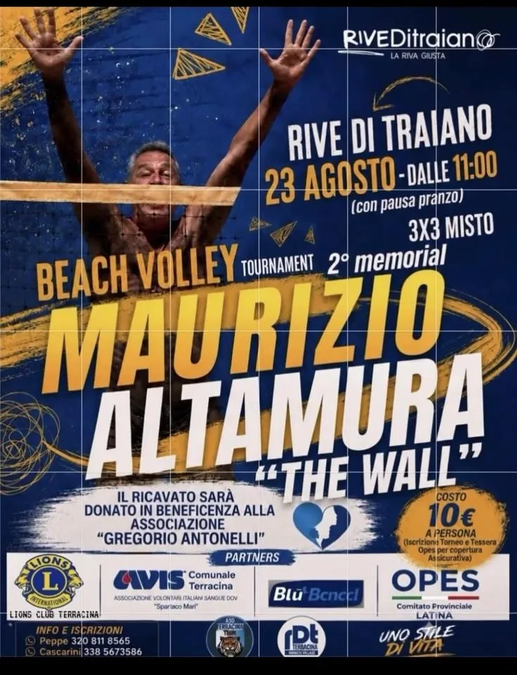 Terracina, il beach tennis torna protagonista: il 22 agosto la Terracina Cup a seguire due attesi memorial di beach volley e beach soccer Terracina, il beach tennis torna protagonista: il 22 agosto la Terracina Cup a seguire due attesi memorial di beach volley e beach soccer